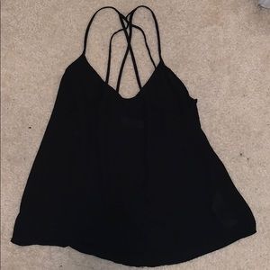 Black strappy tank top